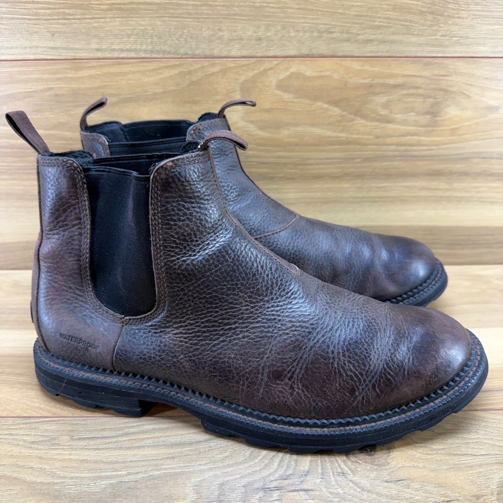 Sorel Carson Chelsea Waterproof Boot Mens 10 Brown Leather Lug Outdoor Casual
